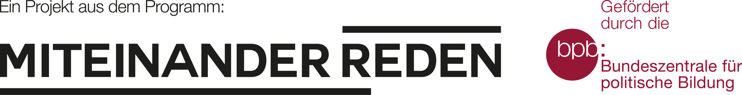 Logo Miteinander reden – Förderprogramm der bpb