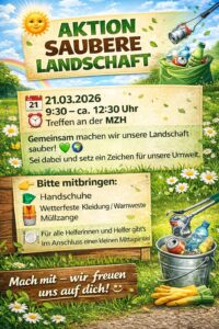 Flyer zur Aktion saubere Landschaft am 21.03.2026 in Heinsen