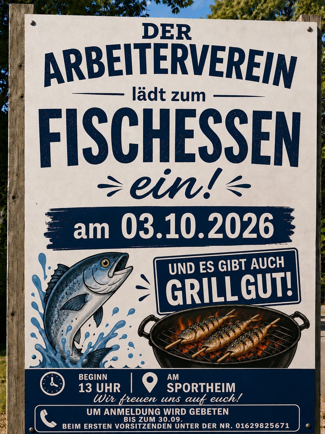 Poster zum Fischessen