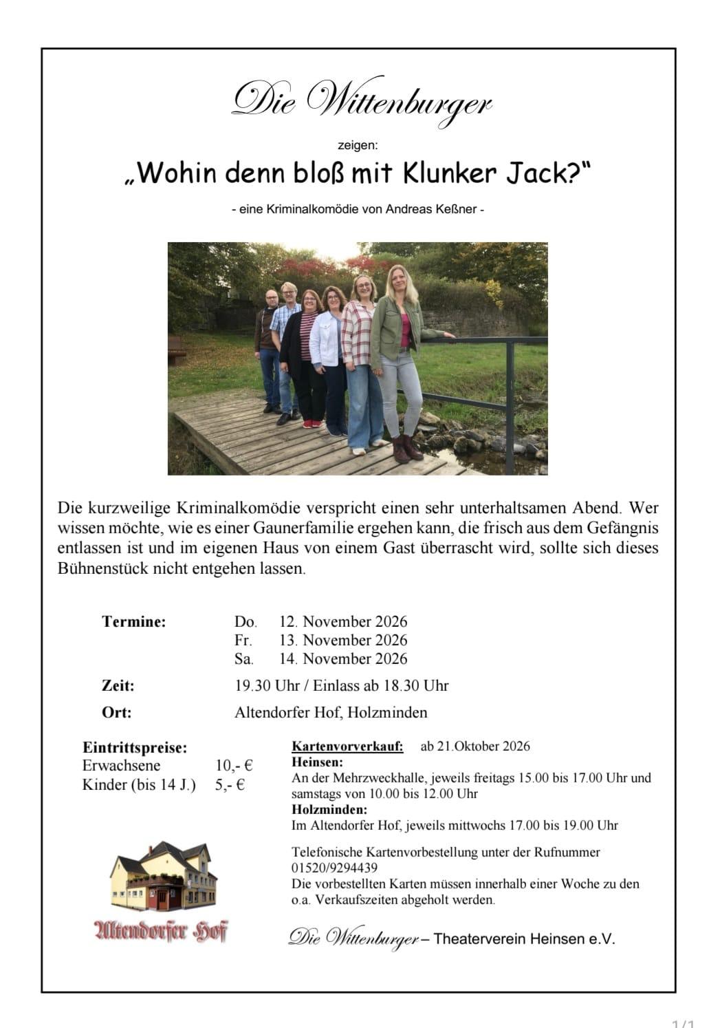 Flyer des Theaterstückes